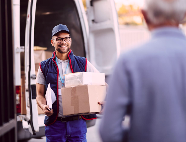 man delivering package-Race